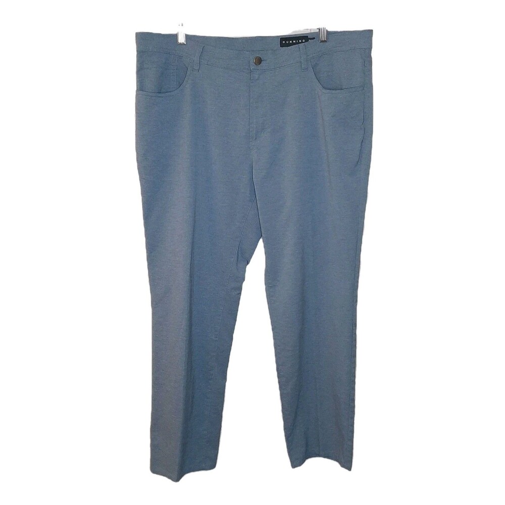 Dunning Golf Pants Gray Men Size 38 x 29 Lightweight Flat Front Bluish Shade